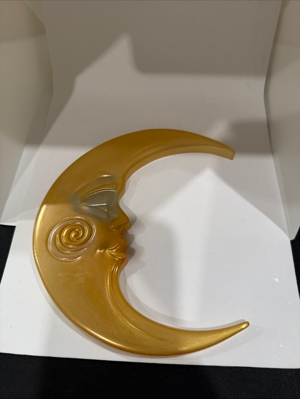 Golden Crescent Moon Wall Decor - Metallic Accent - Picture 3 of 6